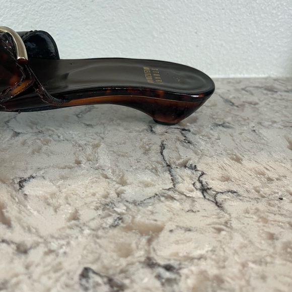 Stuart Weitzman Brown Sandals with Gold Accents - Picture 7 of 7